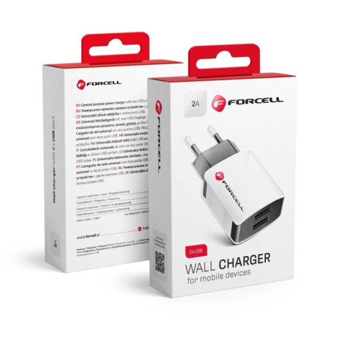 Forcell Travel Charger Universal 2A With 2Xusb Socket