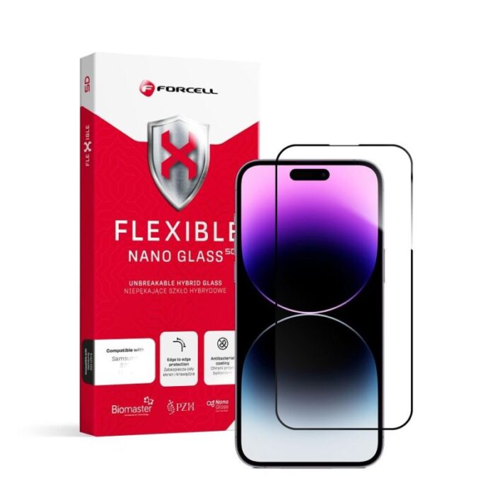 Forcell Flexible Nano Glass 5D For Iphone 14 Pro Max Black