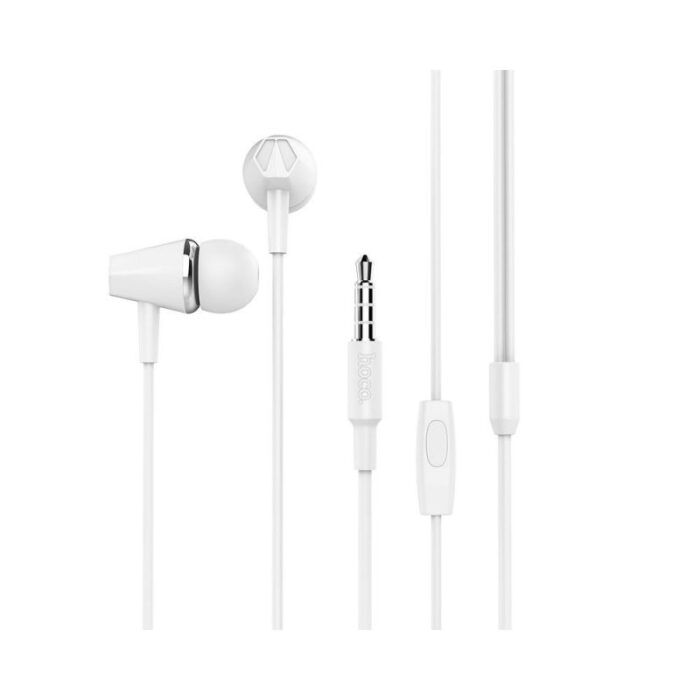 Hoco Earphones Drumbeat Universal With Mic M34 White