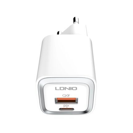 LDNIO A2318C Φορτιστής Ταξιδίου 20W1xType C 1xUSB PD QC Καλώδιο PD Type C λευκό 2