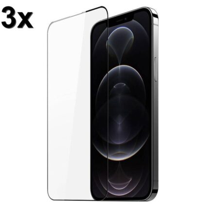 TechWave 3x 5D Full Glue Tempered Glass for iPhone 13 Pro 14 black bulk