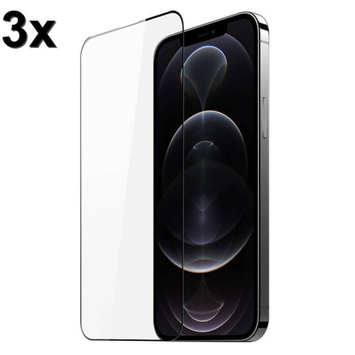 Techwave 3X 5D Full Glue Tempered Glass For Iphone 13 Pro 14 Black Bulk