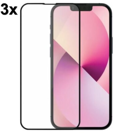 TechWave 3x 5D Full Glue Tempered Glass for iPhone 13 black bulk