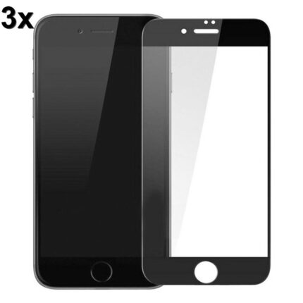 TechWave 3x 5D Full Glue Tempered Glass for iPhone 7 8 SE 2020 SE 2022 black bulk