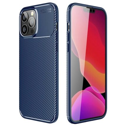 TechWave Carbon Fiber case for iPhone 13 Pro Max blue