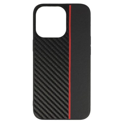 TechWave Stripe Carbon case for iPhone 13 Pro Max black Red