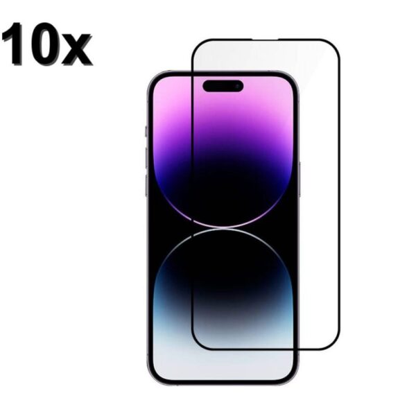 TechWave 5D Full Glue Tempered Glass for iPhone 15 Pro black Σετ 10 τεμαχίων bulk