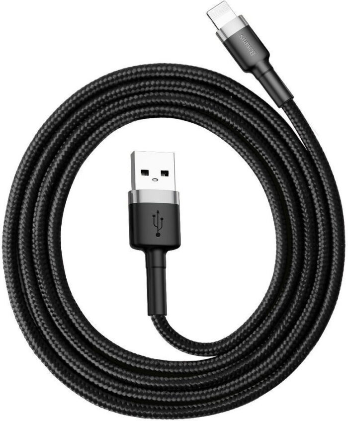 Baseus Cafule Braided Usb To Lightning Cable Μαύρο 1M (Calklf-Bg1)