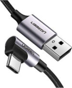 Ugreen Angle (90°) / Braided USB 2.0 Cable USB-C male - USB-A male Μαύρο 2m (50942) - Image 2