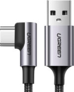 Ugreen Angle (90°) / Braided USB 2.0 Cable USB-C male - USB-A male Μαύρο 2m (50942)