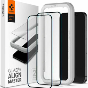 Spigen GLAS.tR ALIGNmaster Full Face Tempered Glass Black x2 Pieces (iPhone 13 Pro Max)