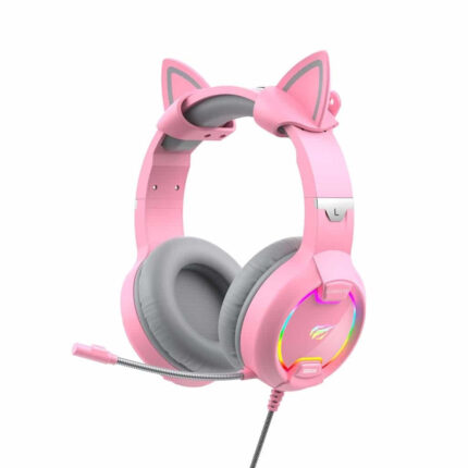 Havit H2233d Over Ear Gaming Headset με σύνδεση 2x3.5mm / USB Ροζ