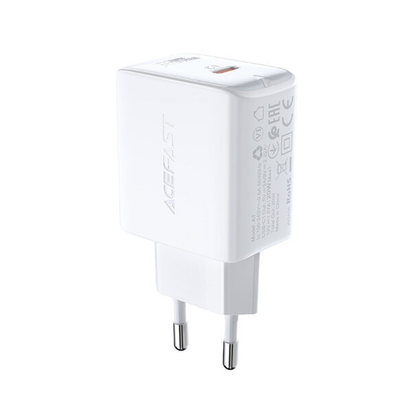 Φορτιστής Χωρίς Καλώδιο με Θύρα USB-C 20W Power Delivery Λευκός (Acefast A1)