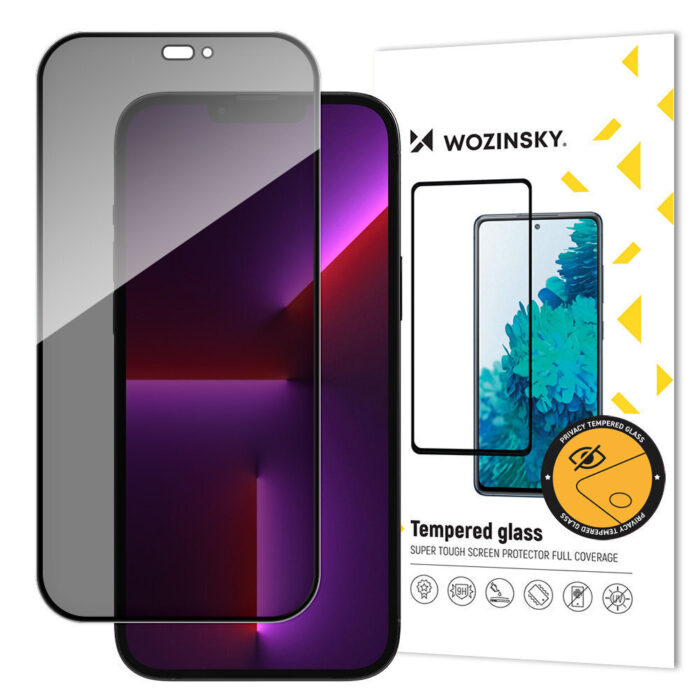 Wozinsky Privacy Glass Tempered Glass For Iphone 14 Pro Max With Anti Spy Privatizing Filter