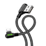 Mcdodo Angle (90°) / Braided / LED USB to Lightning Cable Μαύρο 0.5m (CA-4674)