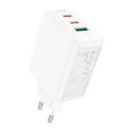 Acefast Φορτιστής Χωρίς Καλώδιο με Θύρα USB-A και 2 Θύρες USB-C 65W Power Delivery / Quick Charge 2.0 / Quick Charge 3.0 / Quick Charge 4+ Λευκός (A41)