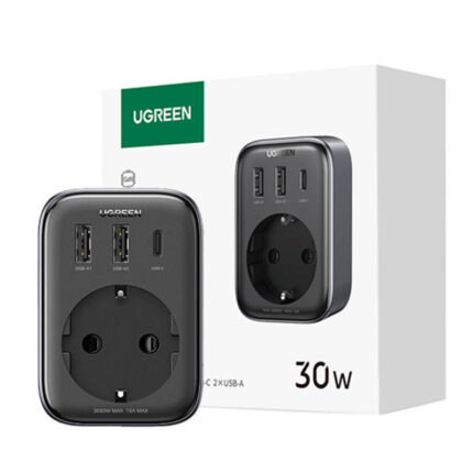 Ugreen Μονόπριζο με 3 USB Μαύρο