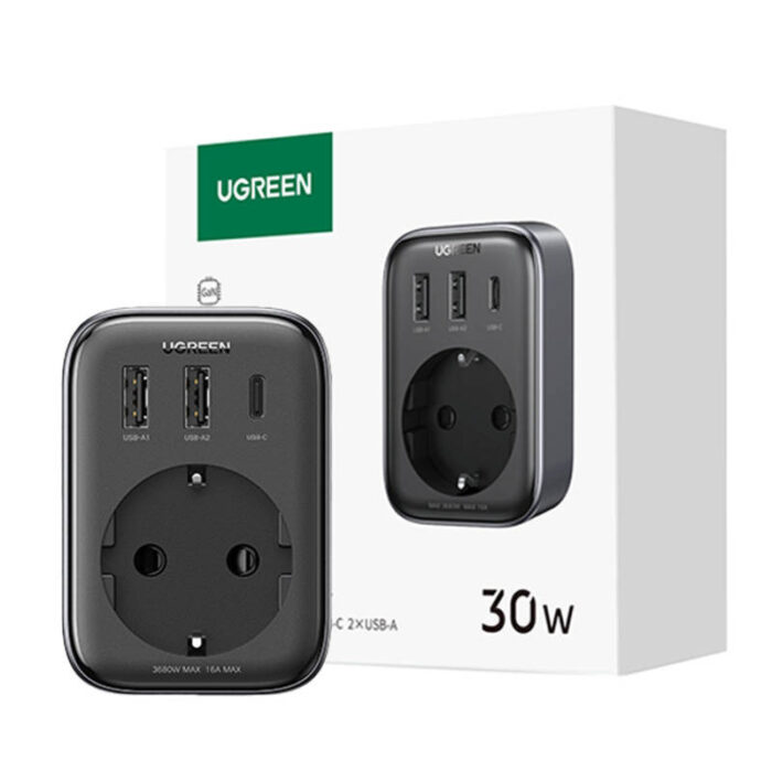 Ugreen Μονόπριζο με 3 Usb Μαύρο