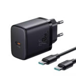 Joyroom Charger with USB-C Port and USB-C Cable - USB-C 25W Power Delivery Black (JR-TCF11)