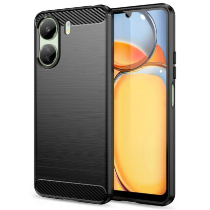 Tech-Protect Carbon Back Cover Σιλικόνης Ανθεκτικό Μαύρο (Redmi 13C / Poco C65)