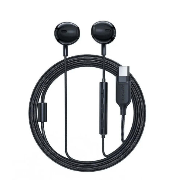 Acefast In-ear Handsfree Headphones with USB-C Connector Black