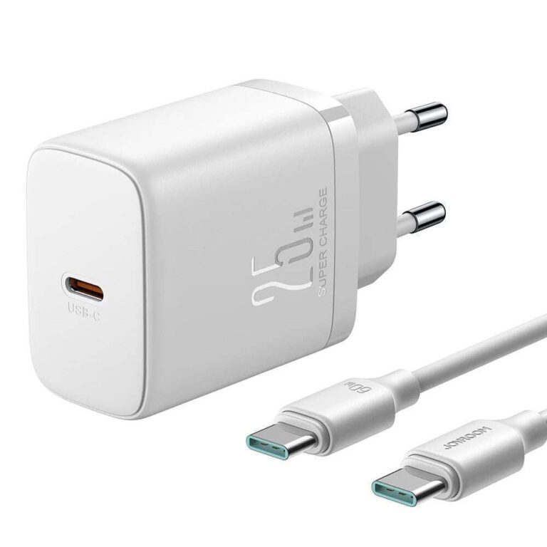 Joyroom Φορτιστής με Θύρα USB-C και Καλώδιο USB-C - USB-C 25W Power Delivery Λευκός (JR-TCF11)