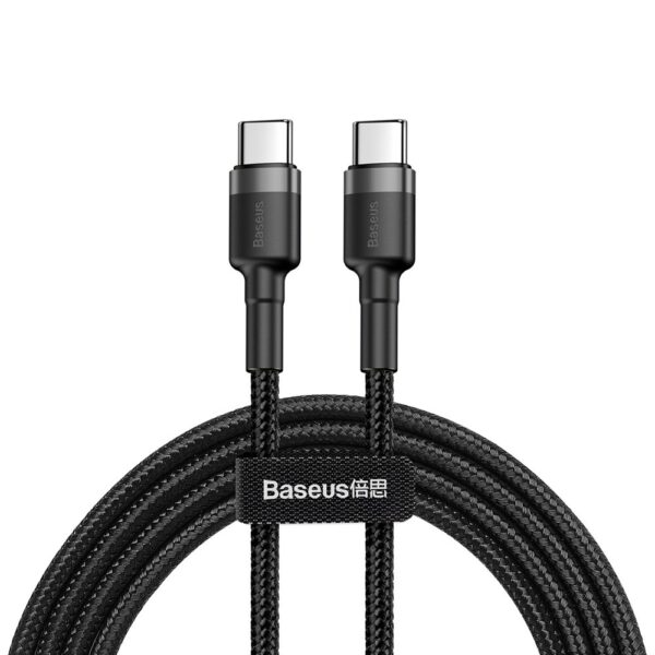 Baseus Cafule Braided USB 2.0 Cable USB-C male - USB-C 60W Γκρι 2m (CATKLF-HG1)