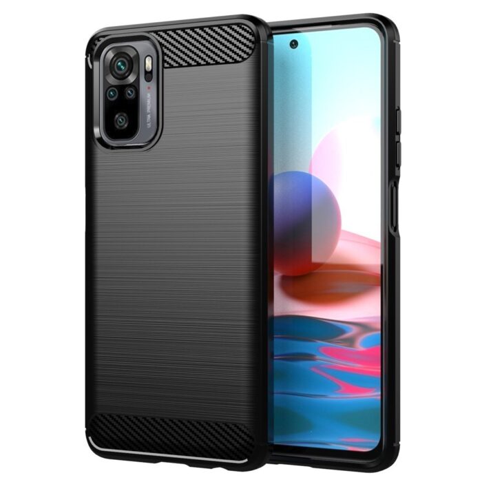 Oem Carbon Fiber Brushed Case για Xiaomi Redmi Note 10 / 10S - Black