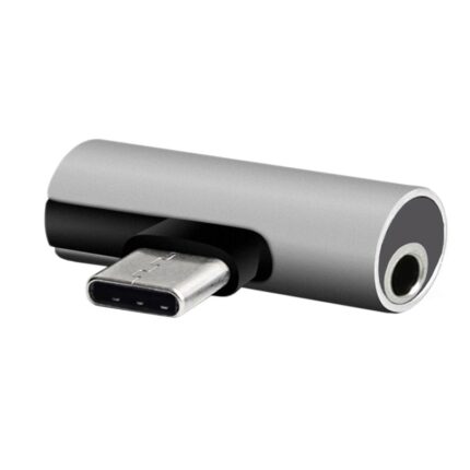 Αντάπτορας OEM AK291D 2 σε 1 USB-C σε USB-C και 3.5mm - Ασημί