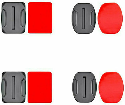 Set of flat and rounded mounting bases for GoPro