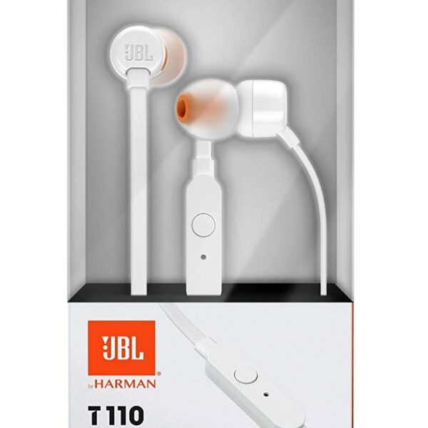 JBL T110 In-Ear Handsfree White Ακουστικά JBLT110WHT