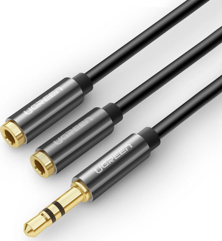 Ugreen Καλώδιο 3.5mm male - 3.5mm female Μαύρο 0.2m (10532)
