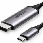 Ugreen HDMI 2.0 Braided Cable HDMI male – USB-C male 1.5m Μαύρο