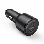 Ugreen Φορτιστής Αυτοκινήτου Μαύρος 69W CD239 Συνολικής Έντασης 5A Γρήγορης Φόρτισης με Θύρες: 1xUSB 2xType-C