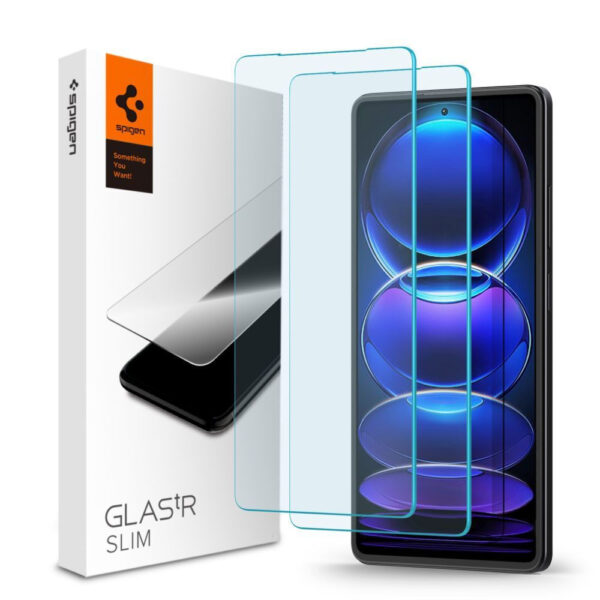 Spigen GLAS.tR SLIM Tempered Glass 2τμχ (Xiaomi Redmi Note 12 Pro 5 G