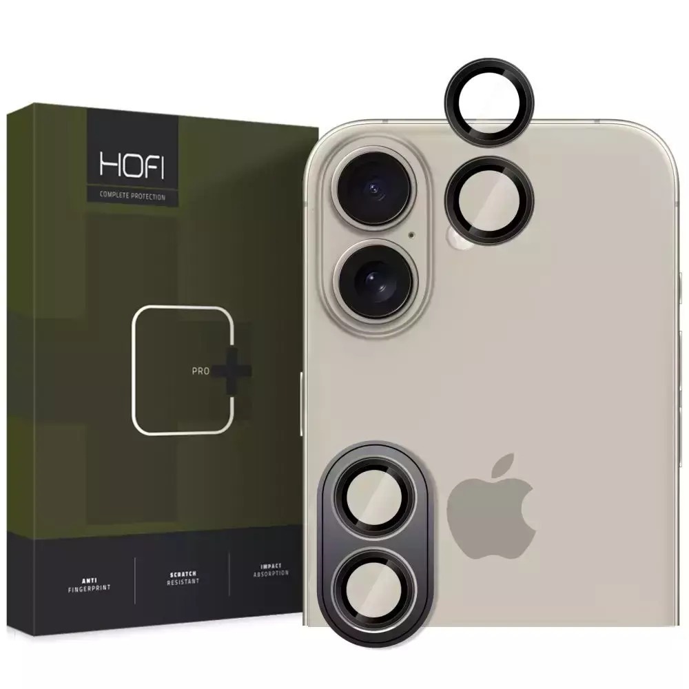 Hofi Camring Pro+ Προστασία Κάμερας Tempered Glass Μαύρο για το iPhone 16 / 16 Plus