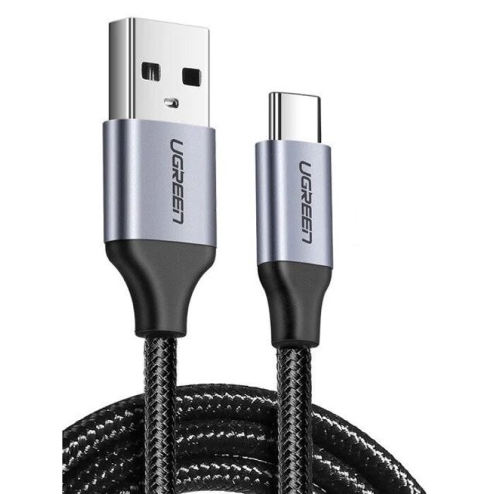 Ugreen Braided Usb 2.0 Cable Usb-C Male - Usb-A Male Μαύρο 1.5M (60127)