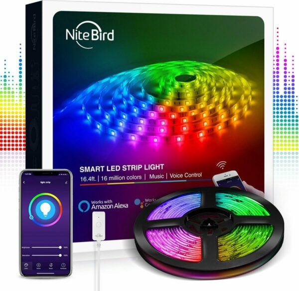 NiteBird SL2 Ταινία LED Τροφοδοσίας 12V RGB Μήκους 5m και 30 LED ανά Μέτρο με Τροφοδοτικό Τύπου SMD5050 (SL2)