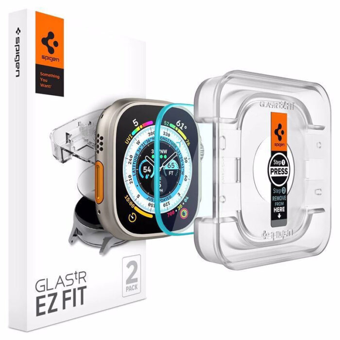 Spigen GLAS.tR EZ Fit 2τμχ Tempered Glass Προστατευτικό Οθόνης για το Apple Watch Ultra 49mm