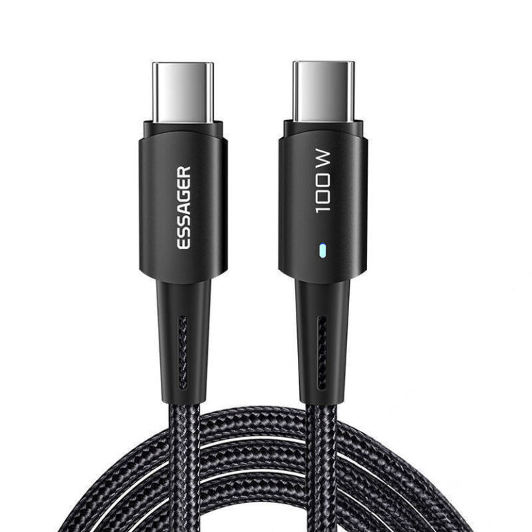 Essager USB 2.0 Cable USB-C male - USB-C 100W Μαύρο 1m