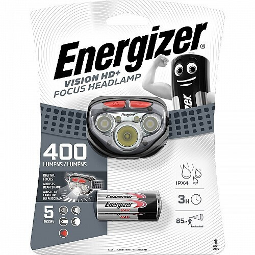 Energizer Φακός Κεφαλής LED Αδιάβροχος IPX4 με Μέγιστη Φωτεινότητα 400lm Vision Hd+ Focus