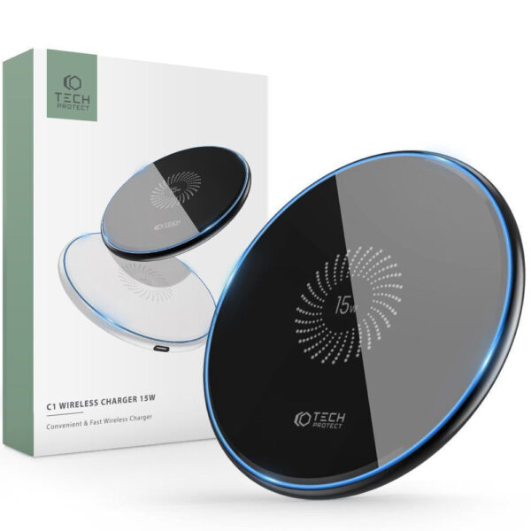 Tech-Protect Ασύρματος Φορτιστής (Qi Pad) 15W Μαύρος (QI15W-C1)
