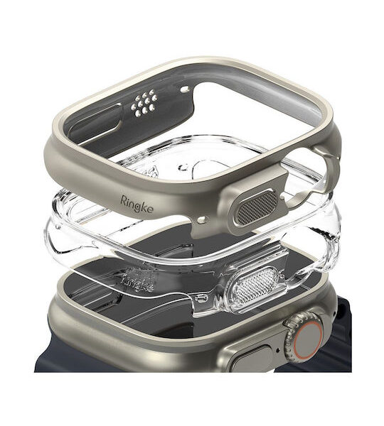 Ringke Slim 2-Pack Πλαστική Θήκη Clear & Titanium Grey για το Apple Watch Ultra 49mm