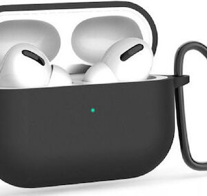 Icon Hook Θήκη Σιλικόνης με Γάντζο σε Μαύρο χρώμα για Apple AirPods Pro