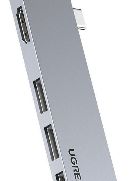 Ugreen Docking Station με Διπλό USB-C HDMI 4K PD και συνδεση 2 Οθονών Ασημί (60559)