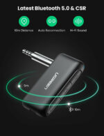 Ugreen Ασύρματος Δέκτης Bluetooth 5.0 3.5mm Car Adapter 70303 - Μαύρο - Image 2