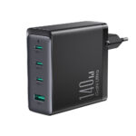 Φορτιστής με Θύρα USB-A και 3 Θύρες USB-C και Καλώδιο USB-C 140W Power Delivery Μαύρος (JR-TCG05EU)
