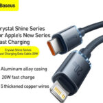 Baseus Crystal Shine Braided USB-C to Lightning Cable 20W Μαύρο 2m (CAJY000301)