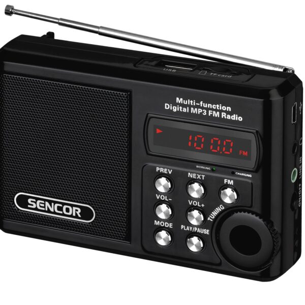 Sencor SRD-215 Φορητό Ραδιόφωνο Επαναφορτιζόμενο με USB Μαύρο