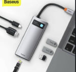 Baseus Metal Gleam Series USB-C Docking Station με HDMI 4K PD Ethernet Ασημί - Image 2